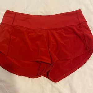 Lululemon Run Speed Up Shorts 2” Size 2 Worn Once Red